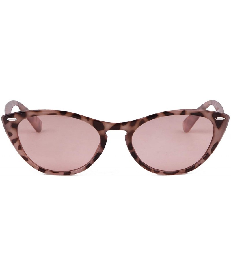 Goggle Retro Vintage Cateye Sunglasses for Women Clout Goggles Plastic Frame Glasses with Rivet - CA18XAAQ7EZ $10.68