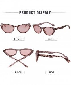 Goggle Retro Vintage Cateye Sunglasses for Women Clout Goggles Plastic Frame Glasses with Rivet - CA18XAAQ7EZ $10.68