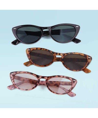 Goggle Retro Vintage Cateye Sunglasses for Women Clout Goggles Plastic Frame Glasses with Rivet - CA18XAAQ7EZ $10.68
