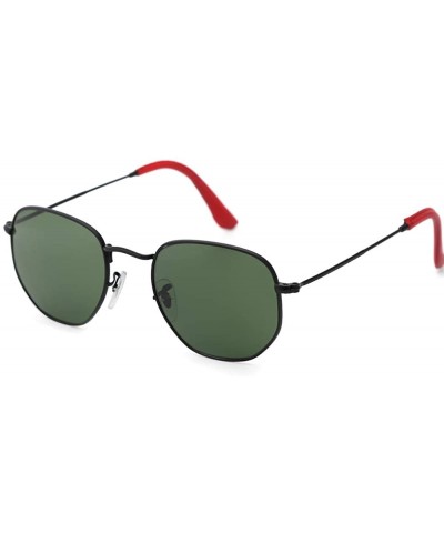 Square hexagonal square sunglasses for women and men polygon mirrored lens - Black G15 - CA18Y0L5SKU $16.29