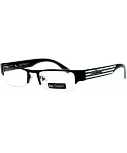 Rectangular Pablo Zanetti Eyeglasses Rectangular Half Rim Clear Lens Glasses - Black White - CV189OIG4MW $13.25
