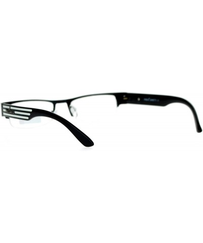 Rectangular Pablo Zanetti Eyeglasses Rectangular Half Rim Clear Lens Glasses - Black White - CV189OIG4MW $13.25