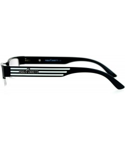 Rectangular Pablo Zanetti Eyeglasses Rectangular Half Rim Clear Lens Glasses - Black White - CV189OIG4MW $13.25