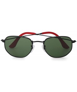 Square hexagonal square sunglasses for women and men polygon mirrored lens - Black G15 - CA18Y0L5SKU $16.29