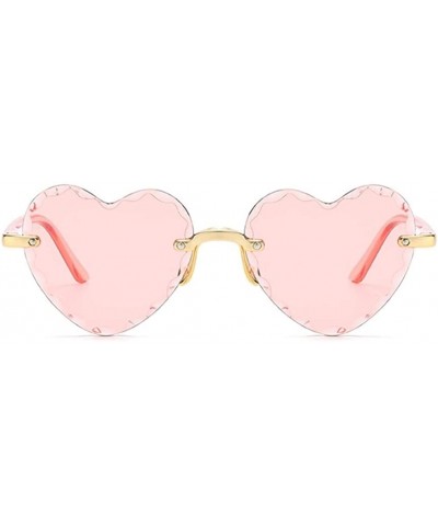 Rimless Heart Shaped Sunglasses for Women Rimless Gradient Lens Sun Glasses Eyeglasses UV400 - Gradual Tea Lens - C61902S2I8Q...