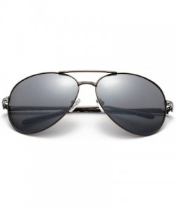 Aviator Morongo" - Aviator Classy Design Vintage Fashion Sunglasses for Men and Women - Gunmetal/Smoke - CC12M436K2J $8.01