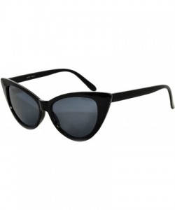 Oversized Cateye Sunglasses for Women Classic Vintage High Pointed Winged Retro Design - Black / Smoke - CY18IHWT2RD $7.76