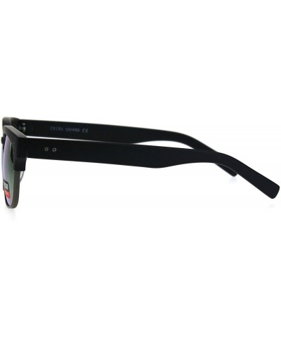 Rectangular Mens Luxury Half Horned Rim Rectangular Modern Designer Sunglasses - Black Orange - CK17YR9K3LK $15.14