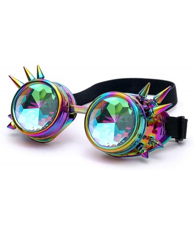 Goggle Kaleidoscope Rave Rainbow Crystal Lenses Steampunk Goggles - Multicolor - CL18LYQNRUL $27.69