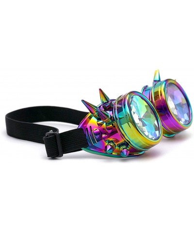 Goggle Kaleidoscope Rave Rainbow Crystal Lenses Steampunk Goggles - Multicolor - CL18LYQNRUL $10.15