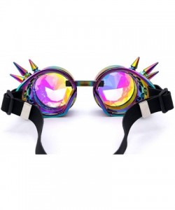 Goggle Kaleidoscope Rave Rainbow Crystal Lenses Steampunk Goggles - Multicolor - CL18LYQNRUL $10.15