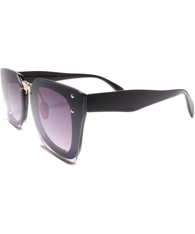 Square Designer Elegant Upscale Womens Square Gradient Lens Sunglasses - Black - CR18U2NHMAC $11.83