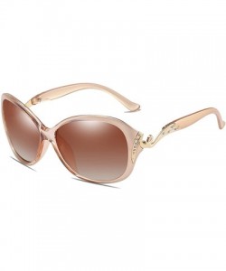 Oval Polarized TAC Sunglasses for Women Vintage Big Frame Ladies Shades UV400 Sun Glasses - E - CE198OHTGZM $12.77