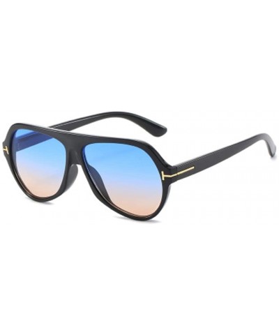 Sport Oval Large Frame Colorful Sunglasses Personality Fashion Ocean Film Sun Visor - 7 - CE190ODU6HX $62.75