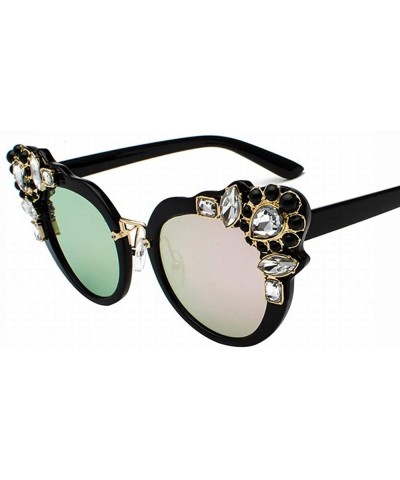 Sport New Personality New Diamond Sunglasses Color Film Sunglasses Female Fashion Big Box Street Style Glasses - CS18SZH5INS ...