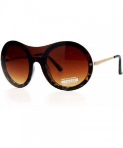 Rimless Womens Unique Sunglasses Oversized Round Shield Full Lens Rimless Fashion - Tortoise (Brown Gradient) - CU1882U9R3O $...