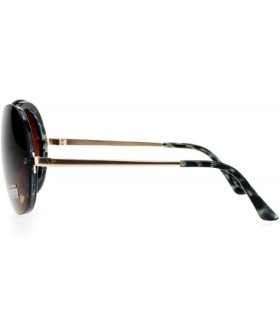 Rimless Womens Unique Sunglasses Oversized Round Shield Full Lens Rimless Fashion - Tortoise (Brown Gradient) - CU1882U9R3O $...