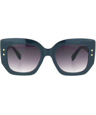 Butterfly Womens Mod Angular Squared Thick Plastic Butterfly Diva Sunglasses - Dark Green Black - CC18OE6AT28 $14.85