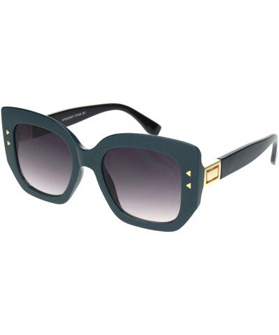 Butterfly Womens Mod Angular Squared Thick Plastic Butterfly Diva Sunglasses - Dark Green Black - CC18OE6AT28 $14.85