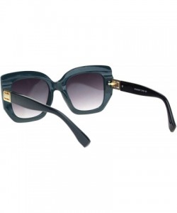 Butterfly Womens Mod Angular Squared Thick Plastic Butterfly Diva Sunglasses - Dark Green Black - CC18OE6AT28 $14.85