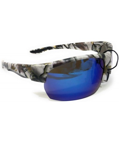 Rectangular Western Mens Womens Sunglasses Camo White - Blue - CF18ISU0ELT $14.31