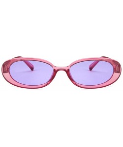 Goggle Mini Vintage Retro Extra Narrow Oval Round Skinny Cat Eye Sun Glasses Clout Goggles - Purple - CI18W3RI9SR $9.80