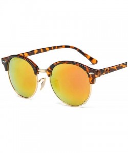 Oval Hot Sunglasses Women Popular Brand Designer Retro Men Summer Style Sun Glasses - C8leopardyellow - CD19854UCW2 $29.75