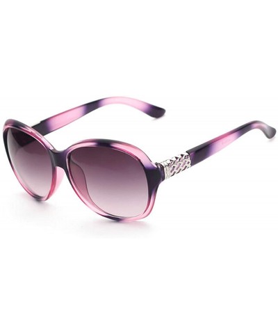 Sport Retro Lattice Sunglasses for Women plastic Resin UV 400 Protection Sunglasses - Pink Purple - CE18SZT7EYR $30.19