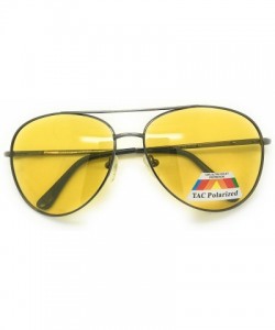 Aviator HD Night Vision Polarized Glasses for Comfortable Driving Yellow Lens Aviator Nighttime/Day Sunglasses Men Women - CH...