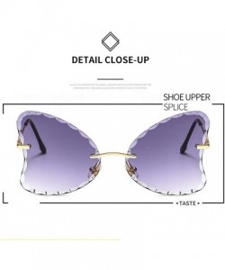 Butterfly Butterfly Sunglasses for Small Face Women Trimming Gradient Color Lens Frameless Eyewear UV Protection - CI190HEL2D...