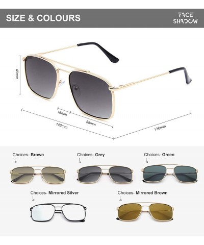 Aviator Square Aviator Polarized Sunglasses for Men Women Fashion Laminated Mirrored Retro Sun Glasses - Black - CR18WQG9ZRC ...