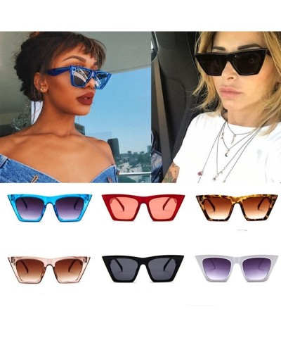 Cat Eye Cateye Sunglasses for Wome Vintage Square Cat Eye Sunglasses Women Fashion Small Cateye Sunglasses - Blue - CC194GZ0A...
