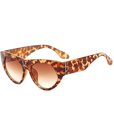Oversized Retro cat eye sunglasses Oversized frame for Men Women UV Protection - Tea Ceremony - CV18DWC9M5G $20.39
