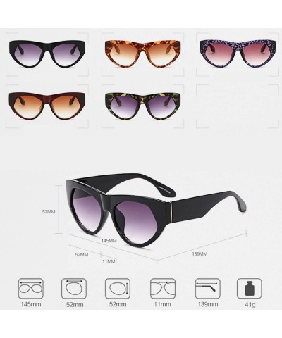 Oversized Retro cat eye sunglasses Oversized frame for Men Women UV Protection - Tea Ceremony - CV18DWC9M5G $11.93
