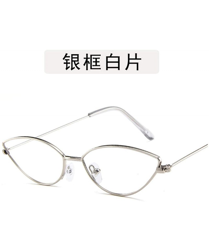 Aviator Ladies Classic Retro Cute Sexy Cat Eye Sunglasses Women Lens Small Metal Frame Sun Glasses - 5 - C2198A33DKY $62.78