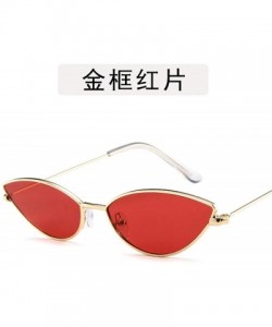 Aviator Ladies Classic Retro Cute Sexy Cat Eye Sunglasses Women Lens Small Metal Frame Sun Glasses - 5 - C2198A33DKY $30.56