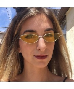 Aviator Ladies Classic Retro Cute Sexy Cat Eye Sunglasses Women Lens Small Metal Frame Sun Glasses - 5 - C2198A33DKY $62.78