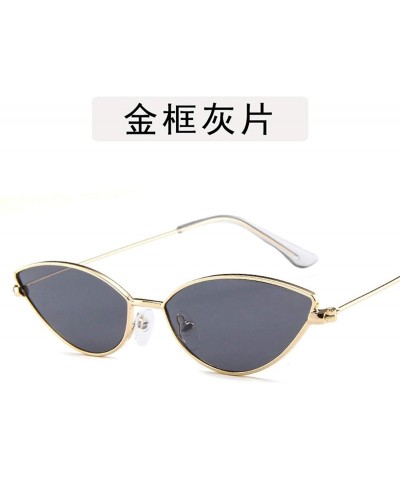 Aviator Ladies Classic Retro Cute Sexy Cat Eye Sunglasses Women Lens Small Metal Frame Sun Glasses - 5 - C2198A33DKY $62.78