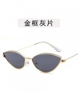 Aviator Ladies Classic Retro Cute Sexy Cat Eye Sunglasses Women Lens Small Metal Frame Sun Glasses - 5 - C2198A33DKY $30.56