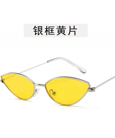 Aviator Ladies Classic Retro Cute Sexy Cat Eye Sunglasses Women Lens Small Metal Frame Sun Glasses - 5 - C2198A33DKY $30.56