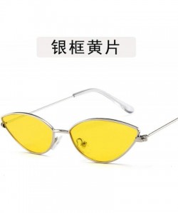 Aviator Ladies Classic Retro Cute Sexy Cat Eye Sunglasses Women Lens Small Metal Frame Sun Glasses - 5 - C2198A33DKY $30.56