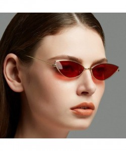 Aviator Ladies Classic Retro Cute Sexy Cat Eye Sunglasses Women Lens Small Metal Frame Sun Glasses - 5 - C2198A33DKY $62.78