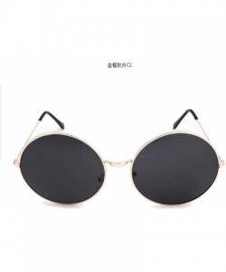 Oval Big Round Sunglasses Women Glasses Lady Luxury Mirror Retro Metal Sun Tiny Female Men - 2 - CK198ZR7CWY $69.85