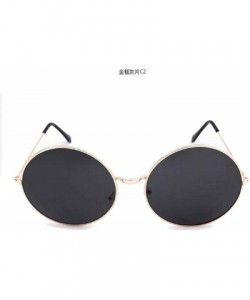 Oval Big Round Sunglasses Women Glasses Lady Luxury Mirror Retro Metal Sun Tiny Female Men - 2 - CK198ZR7CWY $34.52