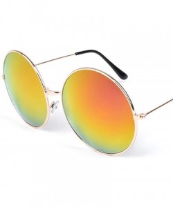 Oval Big Round Sunglasses Women Glasses Lady Luxury Mirror Retro Metal Sun Tiny Female Men - 2 - CK198ZR7CWY $69.85