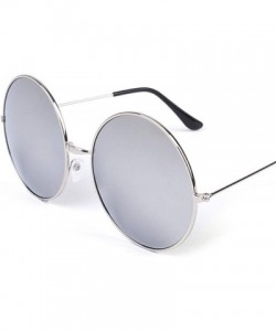 Oval Big Round Sunglasses Women Glasses Lady Luxury Mirror Retro Metal Sun Tiny Female Men - 2 - CK198ZR7CWY $69.85
