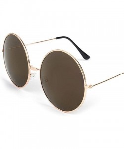 Oval Big Round Sunglasses Women Glasses Lady Luxury Mirror Retro Metal Sun Tiny Female Men - 2 - CK198ZR7CWY $34.52