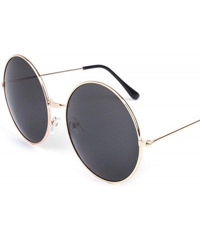 Oval Big Round Sunglasses Women Glasses Lady Luxury Mirror Retro Metal Sun Tiny Female Men - 2 - CK198ZR7CWY $69.85