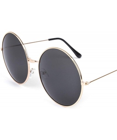 Oval Big Round Sunglasses Women Glasses Lady Luxury Mirror Retro Metal Sun Tiny Female Men - 2 - CK198ZR7CWY $34.52