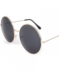 Oval Big Round Sunglasses Women Glasses Lady Luxury Mirror Retro Metal Sun Tiny Female Men - 2 - CK198ZR7CWY $69.85